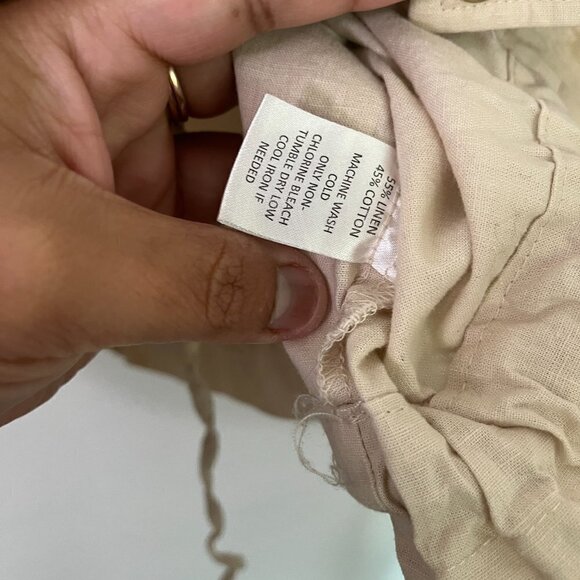 Calligraphie Womens Beige Linen Cropped Drawstring Waist Linen Blend Jacket M - Picture 5 of 6